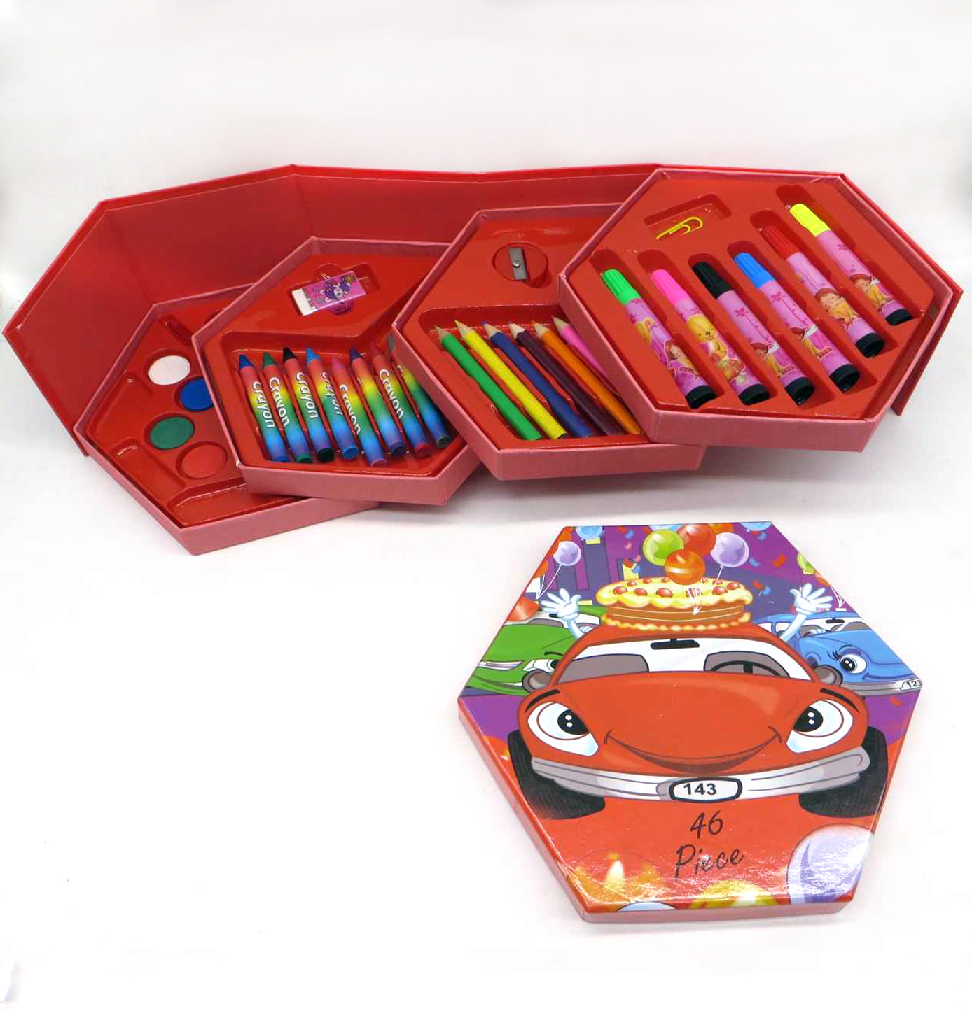 Набор для детского творчества, рисования 46 предметов в коробочке  