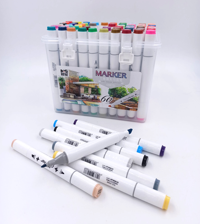 Скетч маркер M&S двосторонній 60 кольорів білий корпус