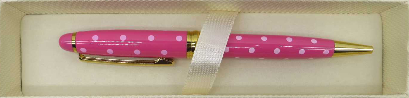 Набір подарунковий Sonata 1 ручка кулькова_горох рожева у коробці
