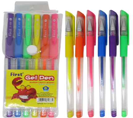 Набір ручок гелевих 6 кольорів неон