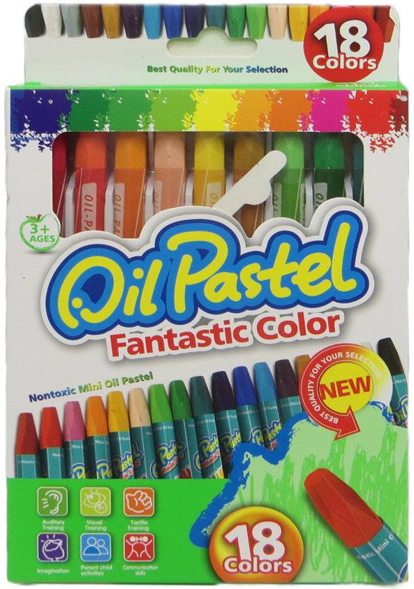 Олівці кольорові пастель 18 кольорів.