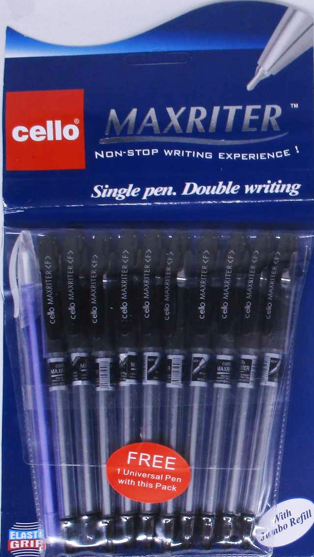 Ручка шариково-масляная Cello Maxriter чёрная по (10+1)штук