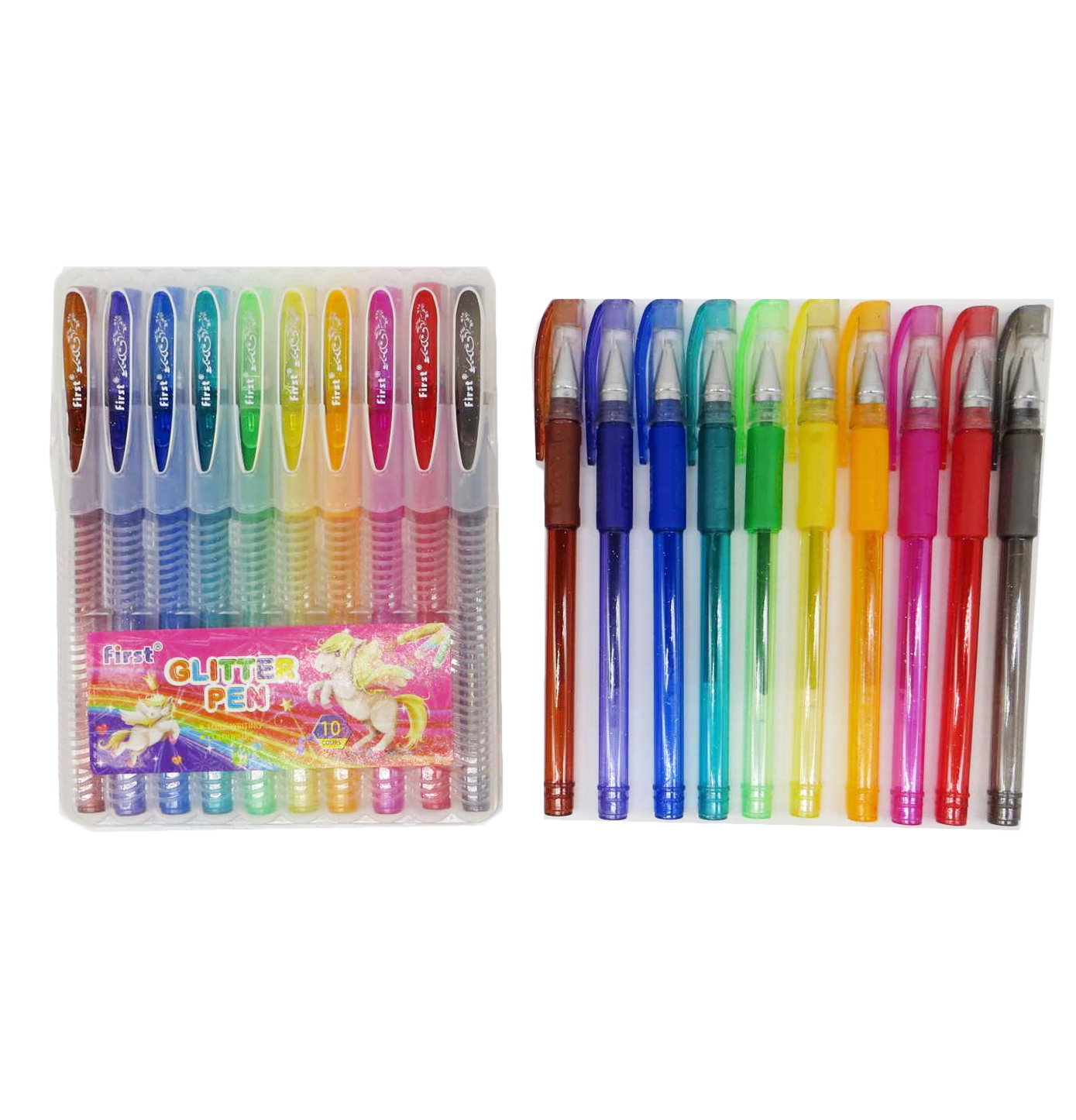 Набір ручок гелевих 10 кольорів з блиском та запахом