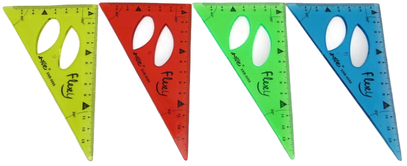 Трикутник-неломайка 15см Flex прозорий кольоровий