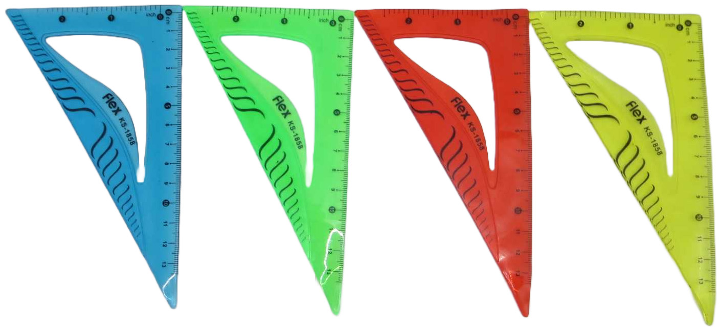 Трикутник-неломайка 15см Flex прозорий кольоровий