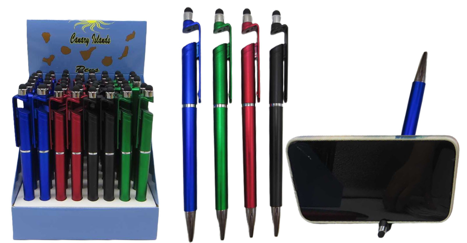Ручка кулькова + Touch pen + підставка для телефону-3 в 1