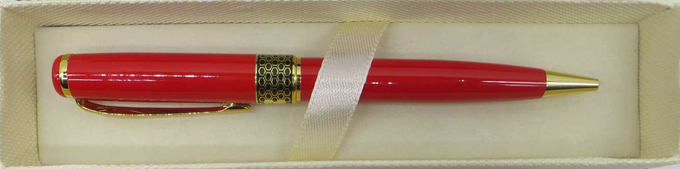 Набір подарунковий Sonata 1 ручка кулькова_червона із золотим візерунком у коробці